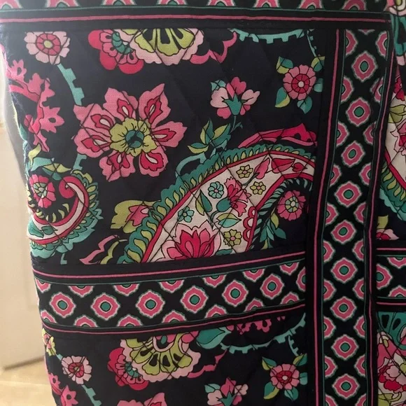NWT Vera Bradley Black and Pink Paisley and Floral Shoulder Bag - Picture 2 of 6